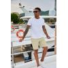 imageCOOFANDY Mens Casual Shorts 9 inch Inseam Elastic Waist Drawstring Short Lightweight Stretch Summer Beach ShortsMoon Grey