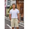 imageCOOFANDY Mens Casual Shorts 9 inch Inseam Elastic Waist Drawstring Short Lightweight Stretch Summer Beach ShortsMoon Grey