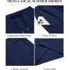 imageCOOFANDY Mens Casual Shorts 9 inch Inseam Elastic Waist Drawstring Short Lightweight Stretch Summer Beach ShortsNavy Blue