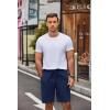imageCOOFANDY Mens Casual Shorts 9 inch Inseam Elastic Waist Drawstring Short Lightweight Stretch Summer Beach ShortsNavy Blue