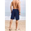 imageCOOFANDY Mens Casual Shorts 9 inch Inseam Elastic Waist Drawstring Short Lightweight Stretch Summer Beach ShortsNavy Blue