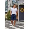 imageCOOFANDY Mens Casual Shorts 9 inch Inseam Elastic Waist Drawstring Short Lightweight Stretch Summer Beach ShortsNavy Blue