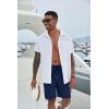 imageCOOFANDY Mens Casual Shorts 9 inch Inseam Elastic Waist Drawstring Short Lightweight Stretch Summer Beach ShortsNavy Blue