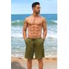 imageCOOFANDY Mens Casual Shorts 9 inch Inseam Stretch Beach Shorts Elastic Waist Drawstring Summer ShortsArmy Green