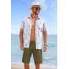 imageCOOFANDY Mens Casual Shorts 9 inch Inseam Stretch Beach Shorts Elastic Waist Drawstring Summer ShortsArmy Green