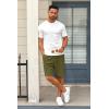 imageCOOFANDY Mens Casual Shorts 9 inch Inseam Stretch Beach Shorts Elastic Waist Drawstring Summer ShortsArmy Green