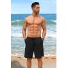 imageCOOFANDY Mens Casual Shorts 9 inch Inseam Stretch Beach Shorts Elastic Waist Drawstring Summer ShortsBlack