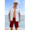 imageCOOFANDY Mens Casual Shorts 9 inch Inseam Stretch Beach Shorts Elastic Waist Drawstring Summer ShortsBurgundy