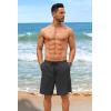 imageCOOFANDY Mens Casual Shorts 9 inch Inseam Stretch Beach Shorts Elastic Waist Drawstring Summer ShortsDark Grey
