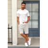 imageCOOFANDY Mens Casual Shorts 9 inch Inseam Stretch Beach Shorts Elastic Waist Drawstring Summer ShortsLight Grey