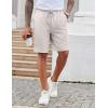 imageCOOFANDY Mens Casual Shorts 9 inch Inseam Stretch Beach Shorts Elastic Waist Drawstring Summer ShortsLight Grey