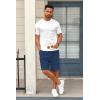 imageCOOFANDY Mens Casual Shorts 9 inch Inseam Stretch Beach Shorts Elastic Waist Drawstring Summer ShortsNavy Blue