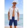 imageCOOFANDY Mens Casual Shorts 9 inch Inseam Stretch Beach Shorts Elastic Waist Drawstring Summer ShortsNavy Blue
