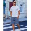 imageCOOFANDY Mens Casual Shorts Cotton Drawstring Summer Shorts Elastic Waist Lightweight Twill Chino ShortsBlue
