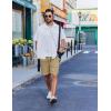imageCOOFANDY Mens Casual Shorts Cotton Drawstring Summer Shorts Elastic Waist Lightweight Twill Chino ShortsKhaki
