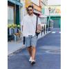 imageCOOFANDY Mens Casual Shorts Cotton Drawstring Summer Shorts Elastic Waist Lightweight Twill Chino ShortsLight Blue