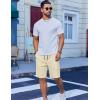 imageCOOFANDY Mens Casual Shorts Cotton Drawstring Summer Shorts Elastic Waist Lightweight Twill Chino ShortsLight Khaki