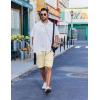 imageCOOFANDY Mens Casual Shorts Cotton Drawstring Summer Shorts Elastic Waist Lightweight Twill Chino ShortsLight Khaki