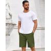 imageCOOFANDY Mens Casual Shorts Cotton Elastic Drawstring Shorts Summer Beach Chino ShortsArmy Green
