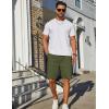 imageCOOFANDY Mens Casual Shorts Cotton Elastic Drawstring Shorts Summer Beach Chino ShortsArmy Green