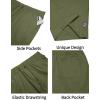 imageCOOFANDY Mens Casual Shorts Cotton Elastic Drawstring Shorts Summer Beach Chino ShortsArmy Green