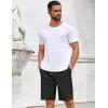 imageCOOFANDY Mens Casual Shorts Cotton Elastic Drawstring Shorts Summer Beach Chino ShortsBlack