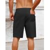 imageCOOFANDY Mens Casual Shorts Cotton Elastic Drawstring Shorts Summer Beach Chino ShortsBlack