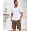 imageCOOFANDY Mens Casual Shorts Cotton Elastic Drawstring Shorts Summer Beach Chino ShortsBrown