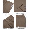 imageCOOFANDY Mens Casual Shorts Cotton Elastic Drawstring Shorts Summer Beach Chino ShortsBrown
