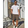 imageCOOFANDY Mens Casual Shorts Cotton Elastic Drawstring Shorts Summer Beach Chino ShortsBrown