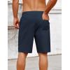 imageCOOFANDY Mens Casual Shorts Cotton Elastic Drawstring Shorts Summer Beach Chino ShortsDark Blue