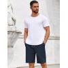 imageCOOFANDY Mens Casual Shorts Cotton Elastic Drawstring Shorts Summer Beach Chino ShortsDark Blue