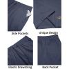 imageCOOFANDY Mens Casual Shorts Cotton Elastic Drawstring Shorts Summer Beach Chino ShortsDark Blue