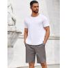 imageCOOFANDY Mens Casual Shorts Cotton Elastic Drawstring Shorts Summer Beach Chino ShortsDark Grey
