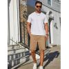 imageCOOFANDY Mens Casual Shorts Cotton Elastic Drawstring Shorts Summer Beach Chino ShortsKhaki