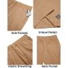 imageCOOFANDY Mens Casual Shorts Cotton Elastic Drawstring Shorts Summer Beach Chino ShortsKhaki