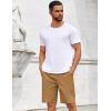 imageCOOFANDY Mens Casual Shorts Cotton Elastic Drawstring Shorts Summer Beach Chino ShortsKhaki