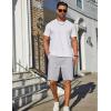 imageCOOFANDY Mens Casual Shorts Cotton Elastic Drawstring Shorts Summer Beach Chino ShortsLight Grey