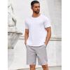 imageCOOFANDY Mens Casual Shorts Cotton Elastic Drawstring Shorts Summer Beach Chino ShortsLight Grey
