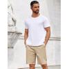 imageCOOFANDY Mens Casual Shorts Cotton Elastic Drawstring Shorts Summer Beach Chino ShortsLight Khaki