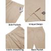 imageCOOFANDY Mens Casual Shorts Cotton Elastic Drawstring Shorts Summer Beach Chino ShortsLight Khaki