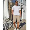 imageCOOFANDY Mens Casual Shorts Cotton Elastic Drawstring Shorts Summer Beach Chino ShortsLight Khaki