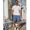 imageCOOFANDY Mens Casual Shorts Cotton Elastic Drawstring Shorts Summer Beach Chino ShortsNavy Blue