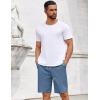 imageCOOFANDY Mens Casual Shorts Cotton Elastic Drawstring Shorts Summer Beach Chino ShortsNavy Blue