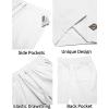 imageCOOFANDY Mens Casual Shorts Cotton Elastic Drawstring Shorts Summer Beach Chino ShortsWhite