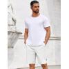 imageCOOFANDY Mens Casual Shorts Cotton Elastic Drawstring Shorts Summer Beach Chino ShortsWhite