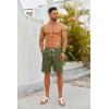 imageCOOFANDY Mens Casual Shorts Drawstring Summer Beach Shorts Lightweight Elastic Waist Vacation Short with PocketsArmy Green
