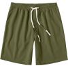 imageCOOFANDY Mens Casual Shorts Drawstring Summer Beach Shorts Lightweight Elastic Waist Vacation Short with PocketsArmy Green