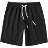 imageCOOFANDY Mens Casual Shorts Drawstring Summer Beach Shorts Lightweight Elastic Waist Vacation Short with PocketsBlack