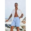 imageCOOFANDY Mens Casual Shorts Drawstring Summer Beach Shorts Lightweight Elastic Waist Vacation Short with PocketsBlue